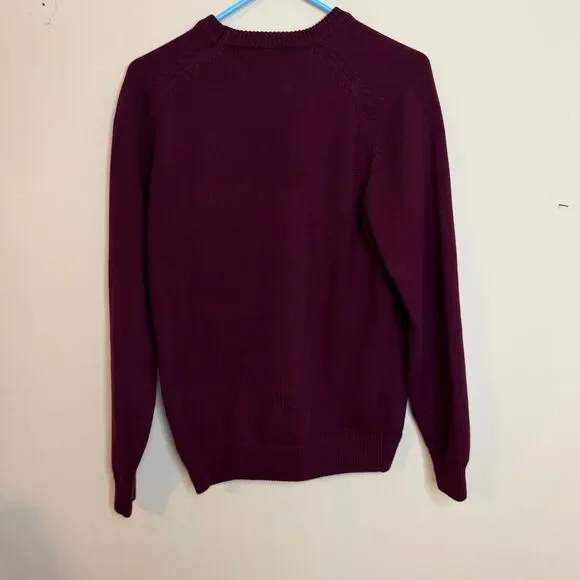 Taikan mens Sweater size small burgundy maroon 100% cotton - Picture 4 of 4